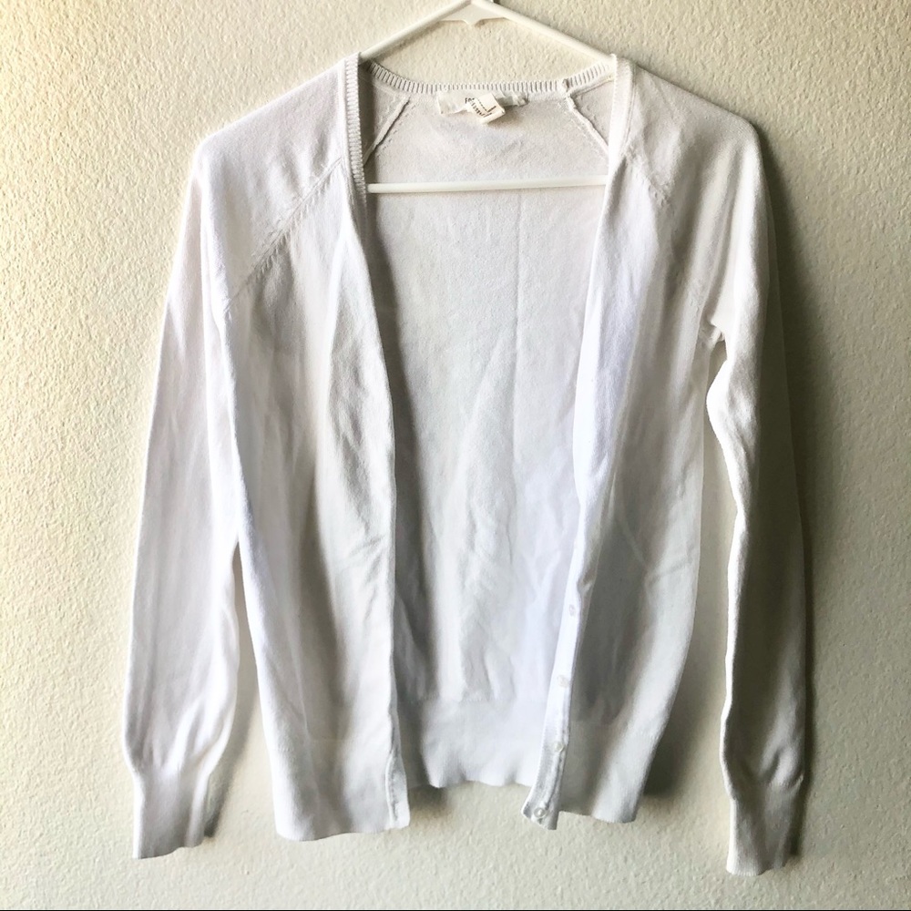 Forever 21 White Long Sleeve Cardigan